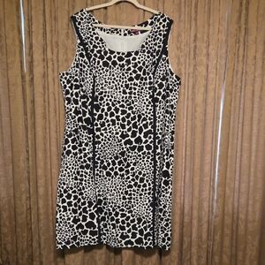 Jessica London Black and White Sheath Midi Dress